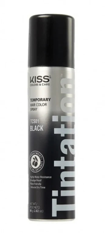 KISS Tintation Temporary Hair Color Spray (Black) (80g/2.82oz)